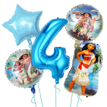 Moana 2 Birthday Party Decoration Supplie Vaiana Birthday Decoration Set Tableware Balloons Backdrop Plates Cups Baby Shower Toy