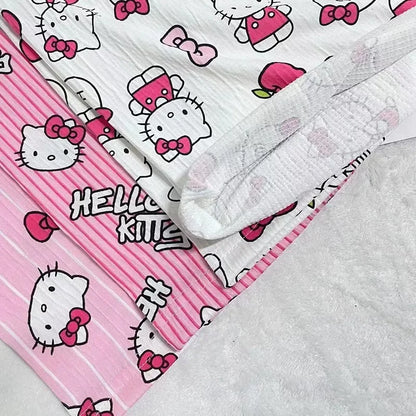 Hello Kitty Summer Pajama Pants Anime Cartoon Sanrio Home Pants Couple Home Sleepwear Student Trousers Leisure Home Loungewear