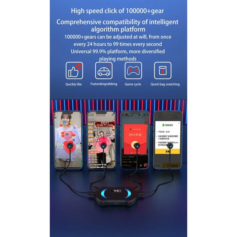 Auto Screen Clicker tiktok like tap smart speed adjustment Phone Pad Tablet laptop auto clicker