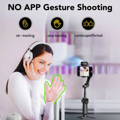 AOCHUAN Smart X2 Ai Handheld Gimbal Stabilizer Built in Extension Rod Equipped with LED display Smartphone Gimbal Stabilizer