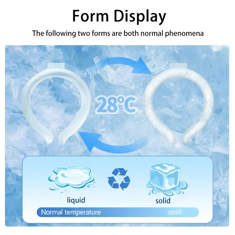 Summer Cooling Ice Circle Prevent Heatstroke Cooling PCM Ice Cushion Reusable Neck Cooler ﻿Outdoor Sports Travel Cooling Ring