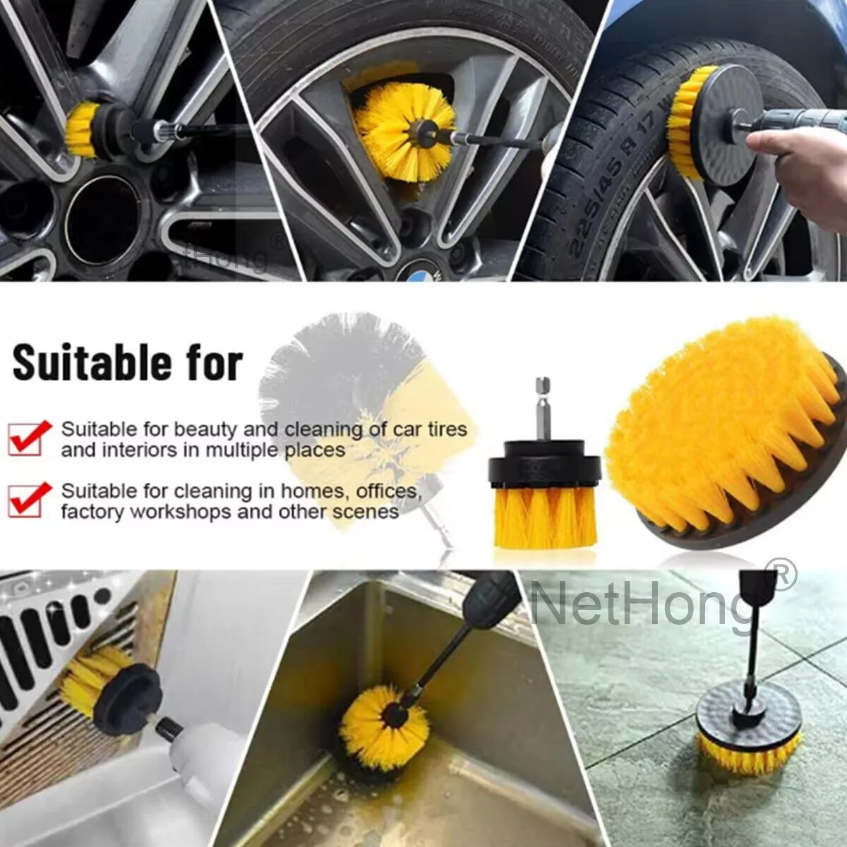 26Pcs Car Detailing Brush Set Soft Brushes Interior Wheel Valet Pro Cleaning Kit