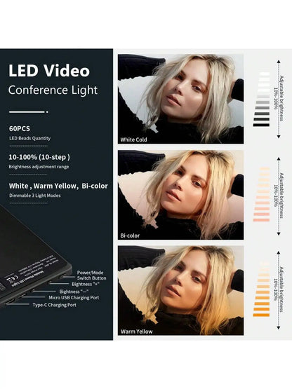 Selfie Light For Phone, Laptop, Tablets Camera Photography Video, With Front & Back Clip, Adjusted 3 LightModes For Phone, lPhon