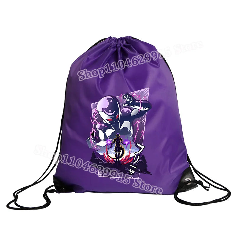 Dragon Ball Drawstring Bag Boys Goku Anime Figure String Pocket Swimming Pool Clothes Shoes Storage Waterproof Backpack Gifts