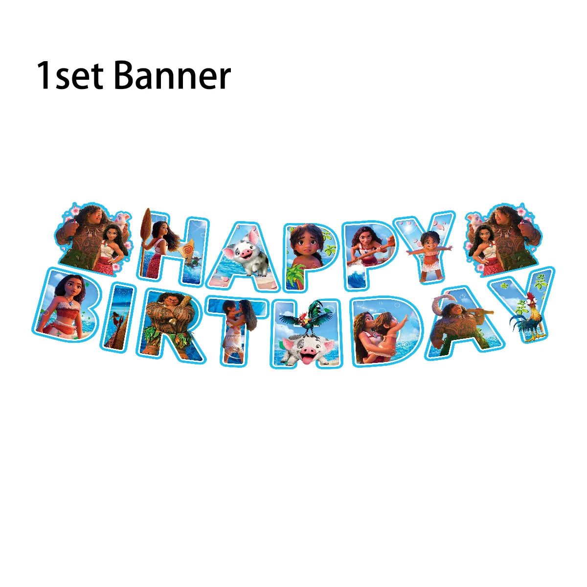 Moana 2 Party Decoration Disposable Tableware Set Paper Cups Plates Tablecloth Banner Balloon Cake Topper Gift Bag Baby Shower