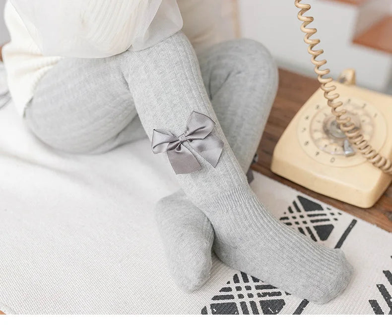 Winter Velvet Warm Tights For Girls Winter Cute Bowknot Cotton Children Pantyhose Newborn Toddler Baby Girls Tights 0 To 10 Yrs