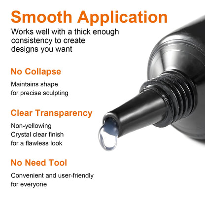 3pcs 3D Nail Art Gel - DIY Designs,Waterproof Sculpting gel，Waterproof Nail Art Design Gel for Intricate Carvings & Shapes 10ml