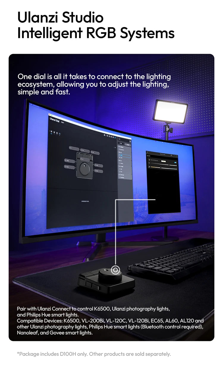 Uianzi D100H Dial Creative Controller Video Editing Assistant for Youtube Tiktok PR PS Support Bluetooth Key Production Console