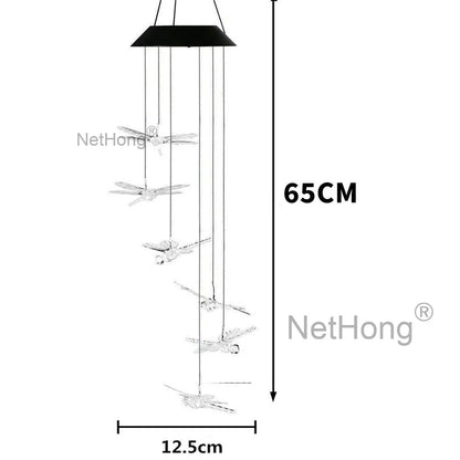 Outdoor Wind Chime Solar Power LED Decorative Light Hanging Colour Changing Lamp