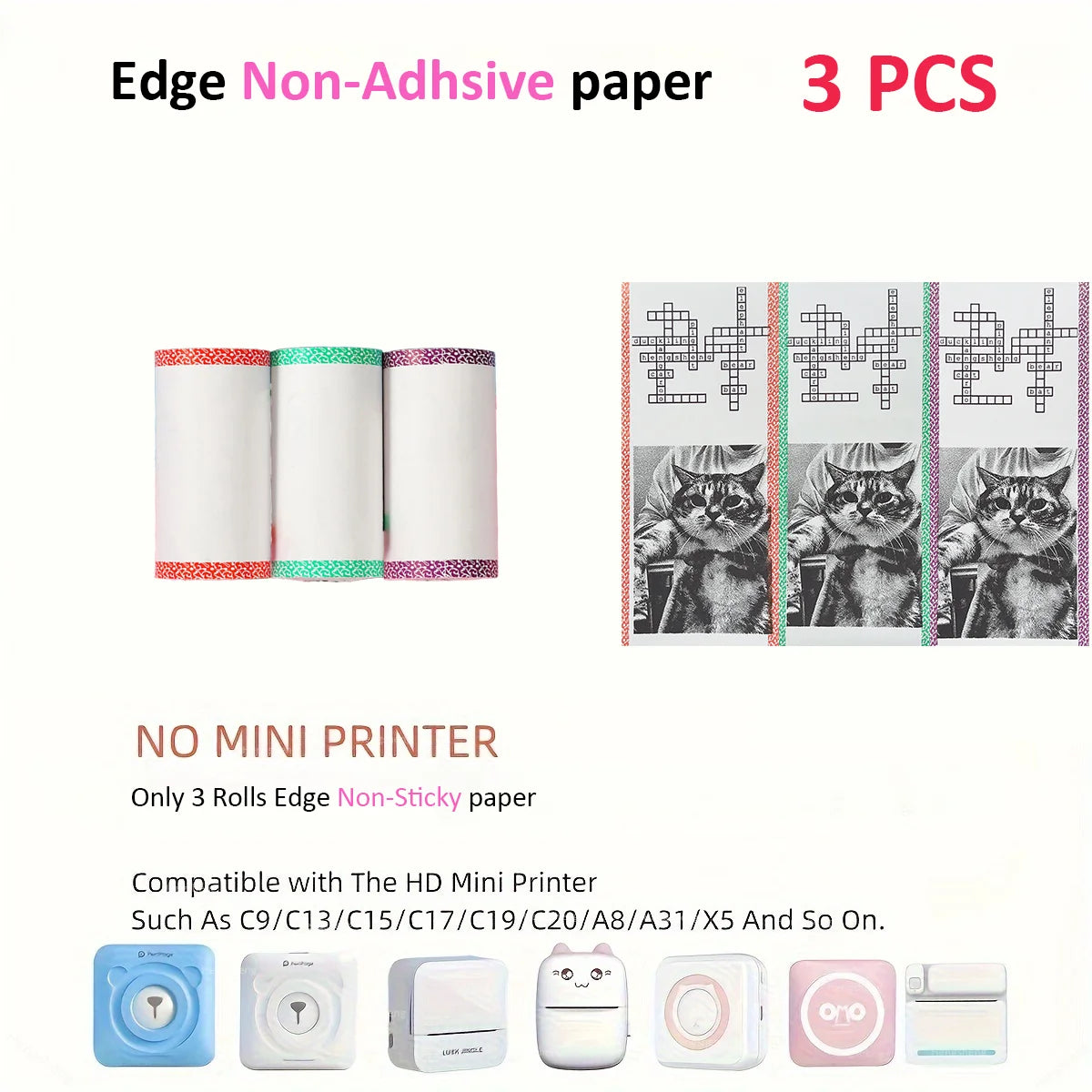 Kids Camera Instant Print Refill for Kids Instant Camera Thermal Printing BPA Free,57x25mm White Non-Adhesive Photo Print Rolls