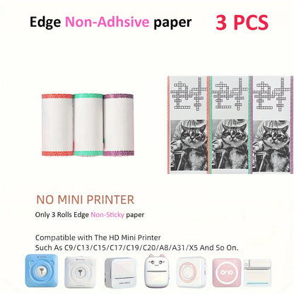 Kids Camera Instant Print Refill for Kids Instant Camera Thermal Printing BPA Free,57x25mm White Non-Adhesive Photo Print Rolls