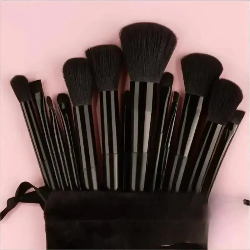13 Piece Professional Makeup Brush Set with Case - Synthetic Hair Cosmetic Brushes for Eye Shadow, Foundation & Blush