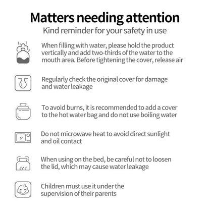 2 Litre Hot Water Bottles Natural Rubber Capacity Heat Therapy Pain Relief