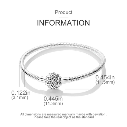 925 Sterling Silver Charm Bracelet - Leaf, Clover, Butterfly & Heart Design | 17-20cm Adjustable