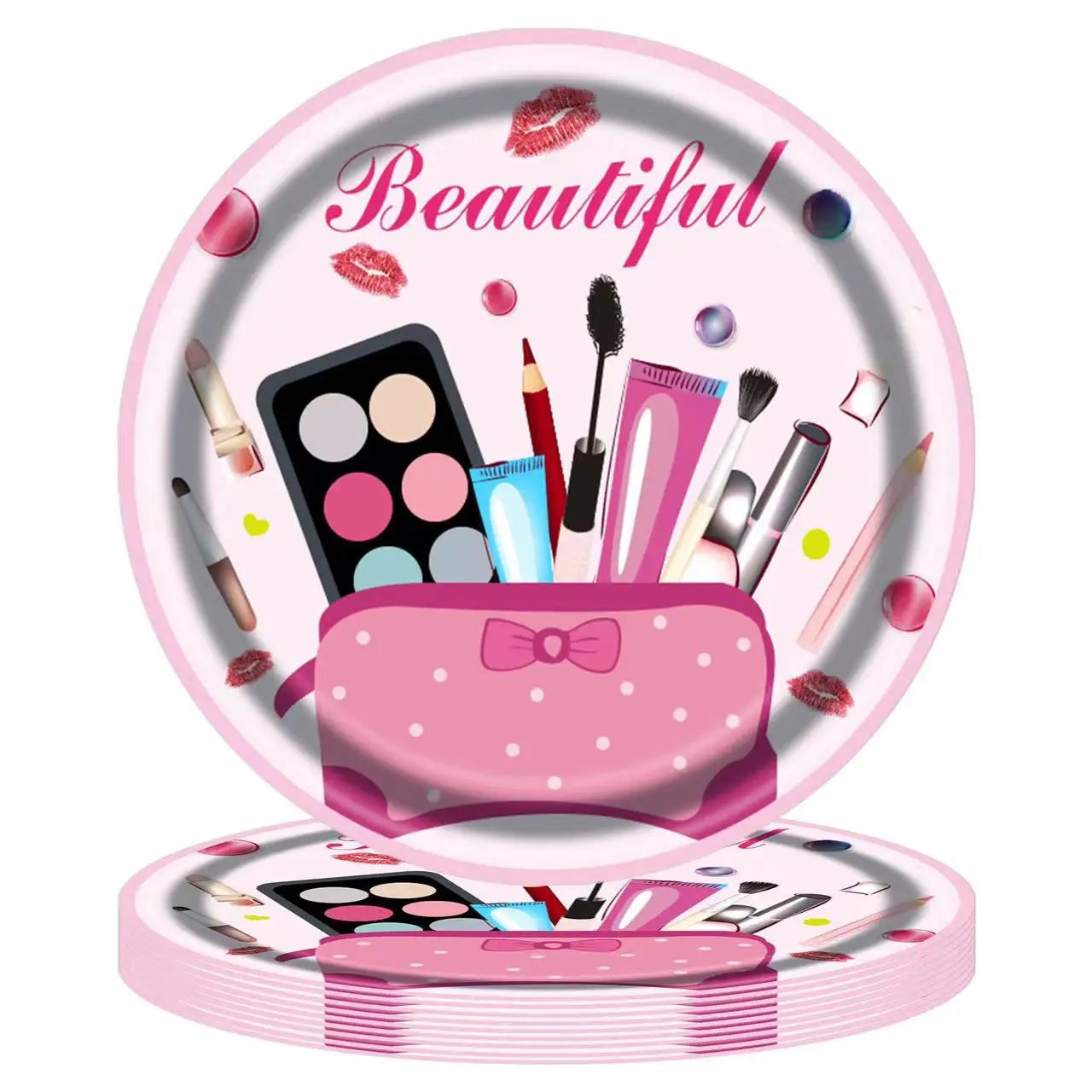 Cosmetics Makeup SPA Theme Party Decoration Tableware Set Paper Cup Plate Napkins Tablecloth Wedding Event Girls Birthday Favor
