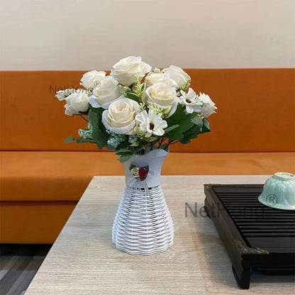 Artificial Flowers Fake Plants Plastic UV Resistant Home In/Outdoor Garden Decor