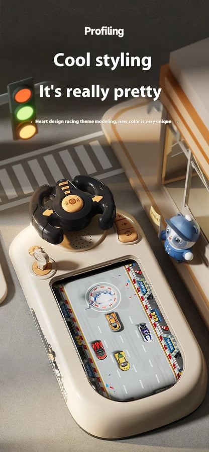 2024 Racing Adventure Children'S Steering Wheel Electric Desktop Game Console Evasion Simulation Driving Toy