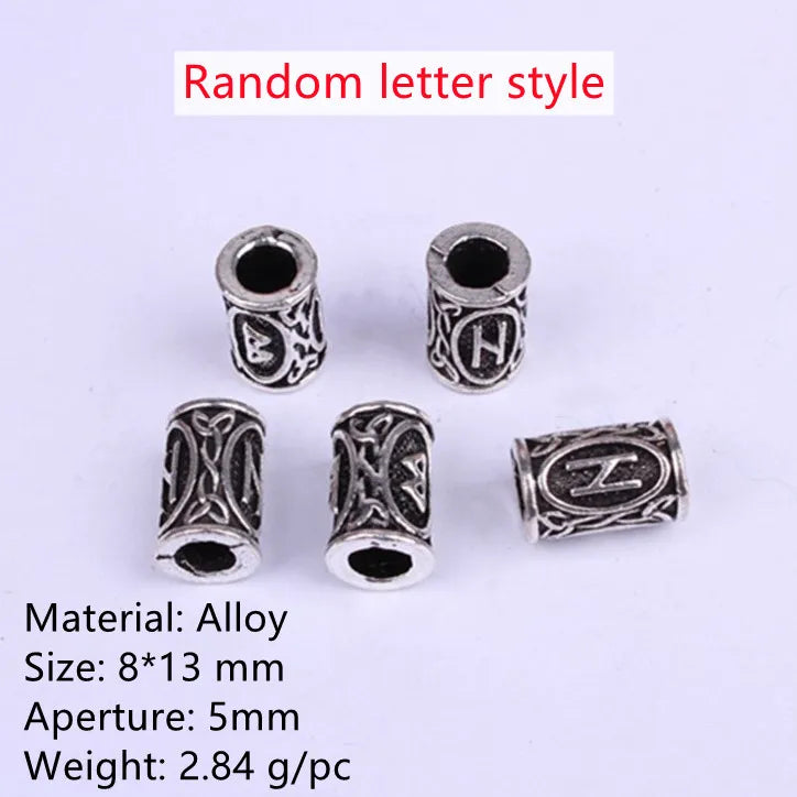 5 Pcs Antique Silver Hair Braid Dread Dreadlock Beads Cuffs Tuber Approx 8mm Inner Hole for Hair Styling Accessories Tool