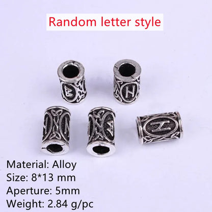 5 Pcs Antique Silver Hair Braid Dread Dreadlock Beads Cuffs Tuber Approx 8mm Inner Hole for Hair Styling Accessories Tool