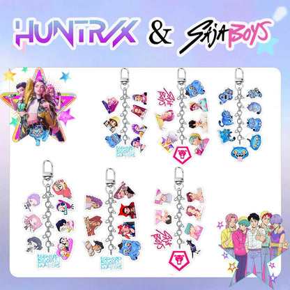 Kpop Demon Hunter Birthday Keychains Kpop Demon Hunter Party Favors Keyring Huntrix Fans Concert Hanging Pendant Party Supplies