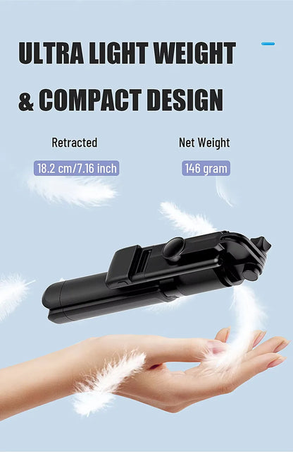 FGCLSY Selfie Stick Tripod with light Extendable Wireless Bluetooth Remote Portable Smartphone Stand Mount For iOS Android Phone