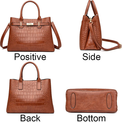 Famous Brand Ladies HandBags High Quality Crocodile Stripe Three Main Bags Designer Crossbody Shoulder Bag For Womens Tote Bag