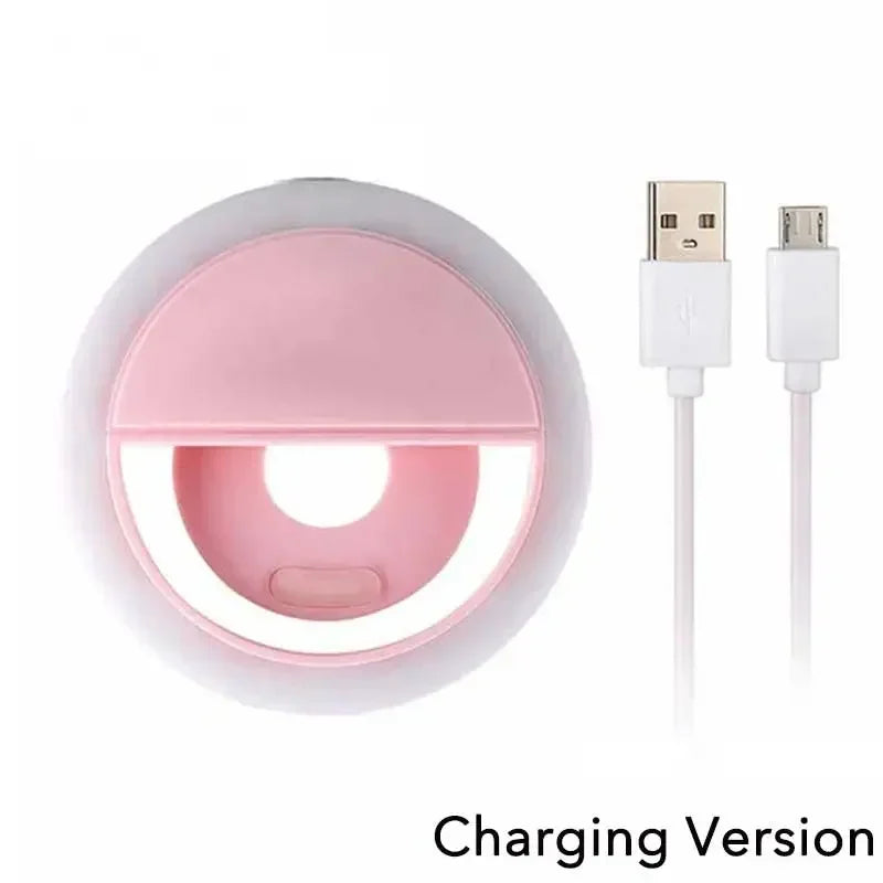 Led Selfie Ring Light Portable USB Charge Phone Lens Lamp Mobile Phone Live Broadcast Video Selfie Fill Light for All Smartphone