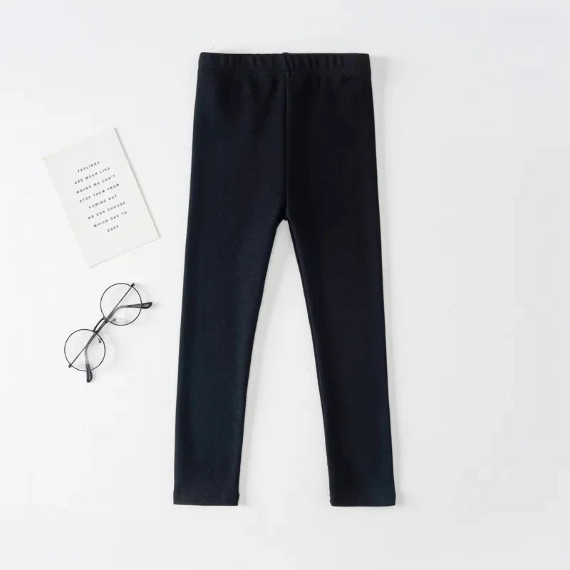 Girls Pure Cotton Long Pants - Slim Fit Thermal Underwear for Kids | Spring Autumn Base Layer