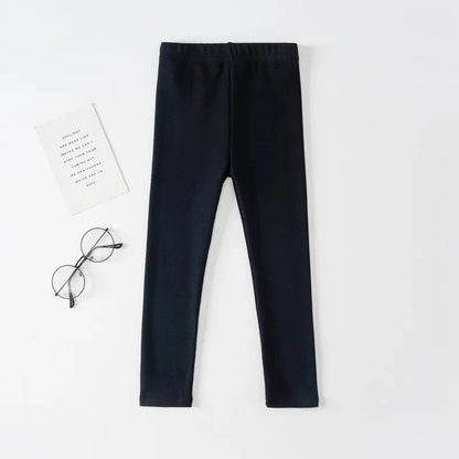 Girls Pure Cotton Long Pants - Slim Fit Thermal Underwear for Kids | Spring Autumn Base Layer