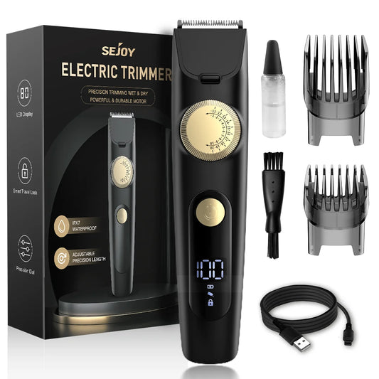 Sejoy Electric Hair Clipper,Rechargeable Hair Trimmer,IPX7 Waterproof,Adjustable Speed Barber Clippers For Men Professional