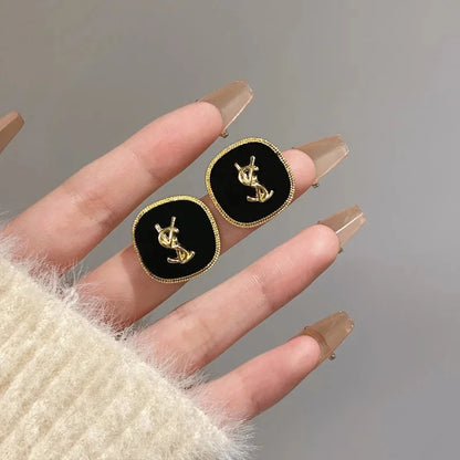 925Silver Needle Redflannelette Earrings Autumn/Winter New High-End Feel Earring Fashionable Light Luxury Ear Decoration Wholesa