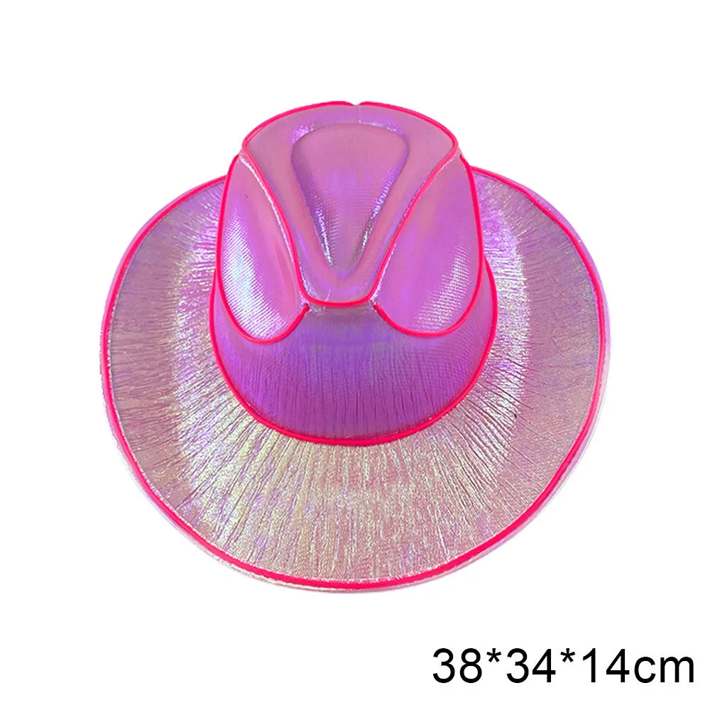 Men Women LED Disco Western Costume Play Dress Up Party And Cowboy Hat
