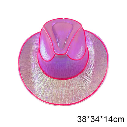 Men Women LED Disco Western Costume Play Dress Up Party And Cowboy Hat