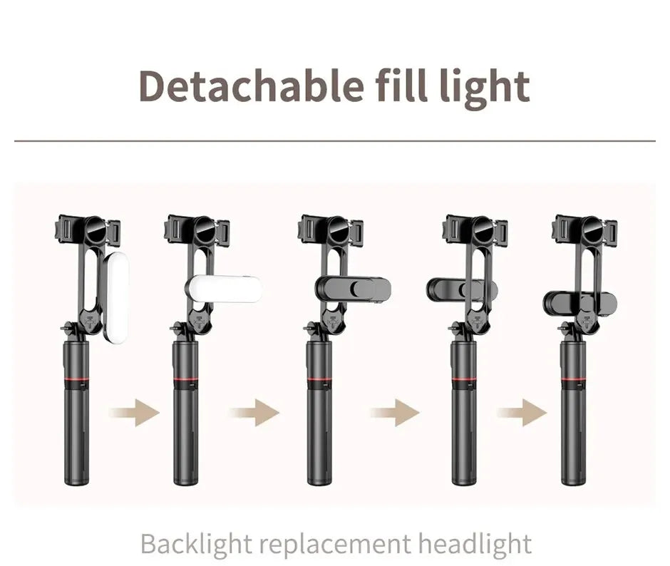 Selfie Stick with Fill Light Tripod with Bluetooth Remote Shutter Retractable Rod for iPhone Xiaomi Huawei for Phone Video Live