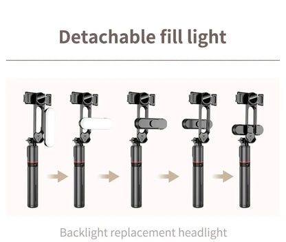 Selfie Stick with Fill Light Tripod with Bluetooth Remote Shutter Retractable Rod for iPhone Xiaomi Huawei for Phone Video Live