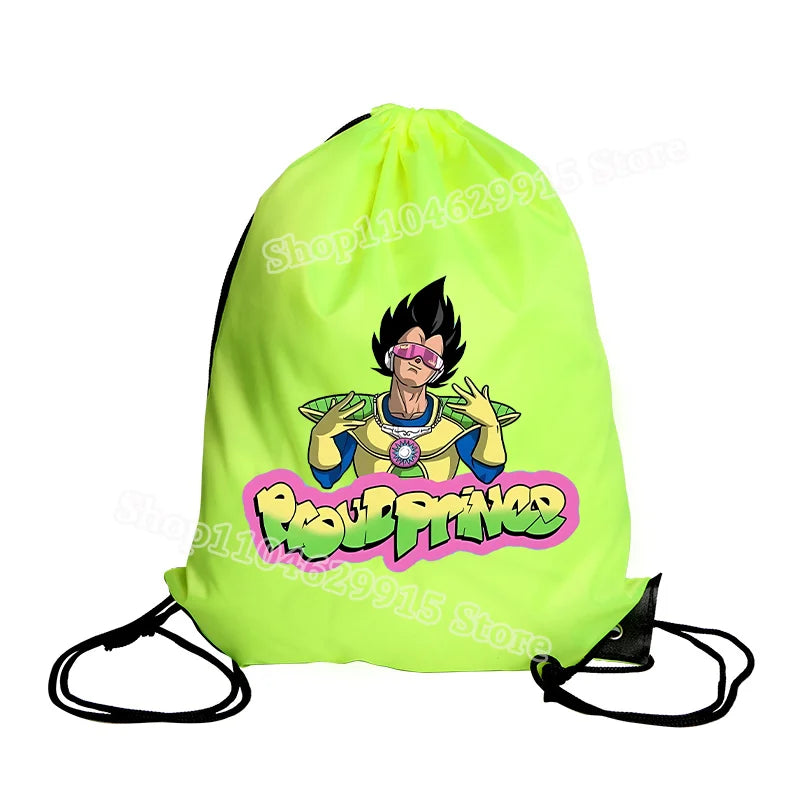 Dragon Ball Drawstring Bag Boys Goku Anime Figure String Pocket Swimming Pool Clothes Shoes Storage Waterproof Backpack Gifts