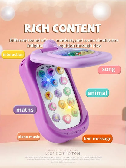 1pc NEW Cartoon Simulation Flip Phone Educational Music Phone Toy Toddler Education Early Voices Toys For Children's Day Gifts