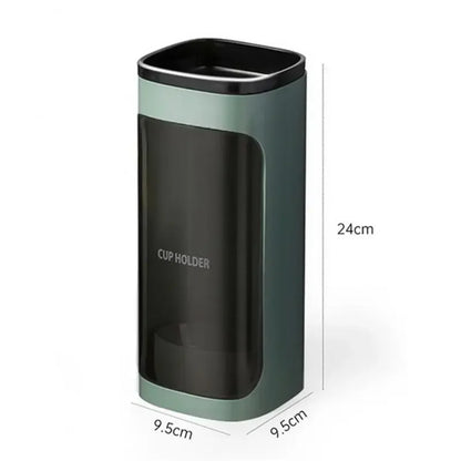 Cream Disposable Cup Holders Household Wall-Mounted Automatically Drop Punch-Free Paper Cups Dust-Proof Drinking Fountain Racks