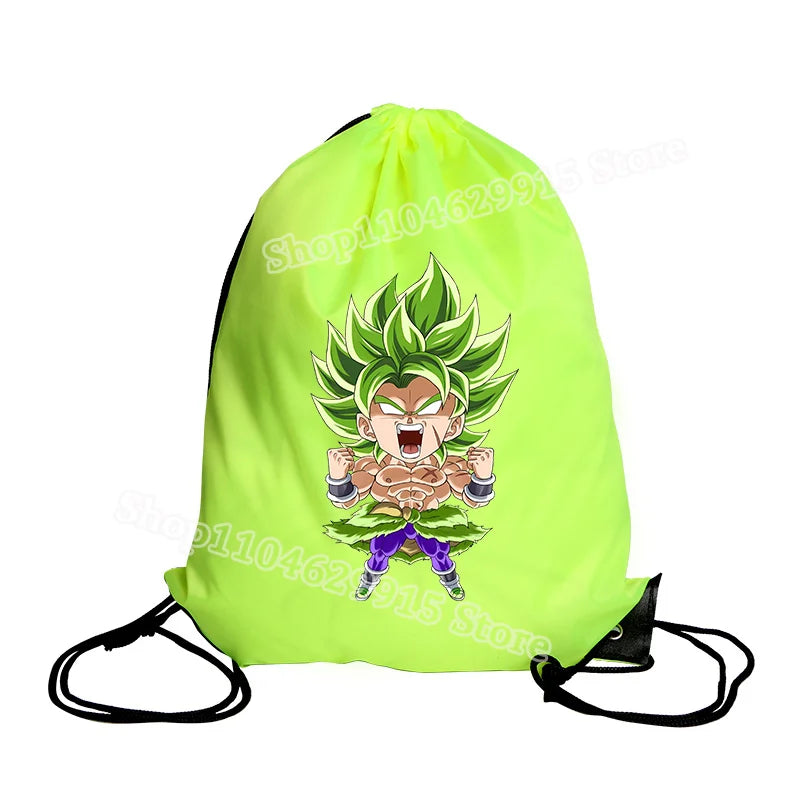 Dragon Ball Drawstring Bag Boys Goku Anime Figure String Pocket Swimming Pool Clothes Shoes Storage Waterproof Backpack Gifts