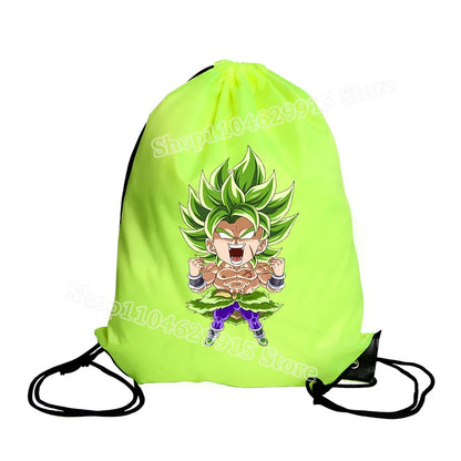 Dragon Ball Drawstring Bag Boys Goku Anime Figure String Pocket Swimming Pool Clothes Shoes Storage Waterproof Backpack Gifts