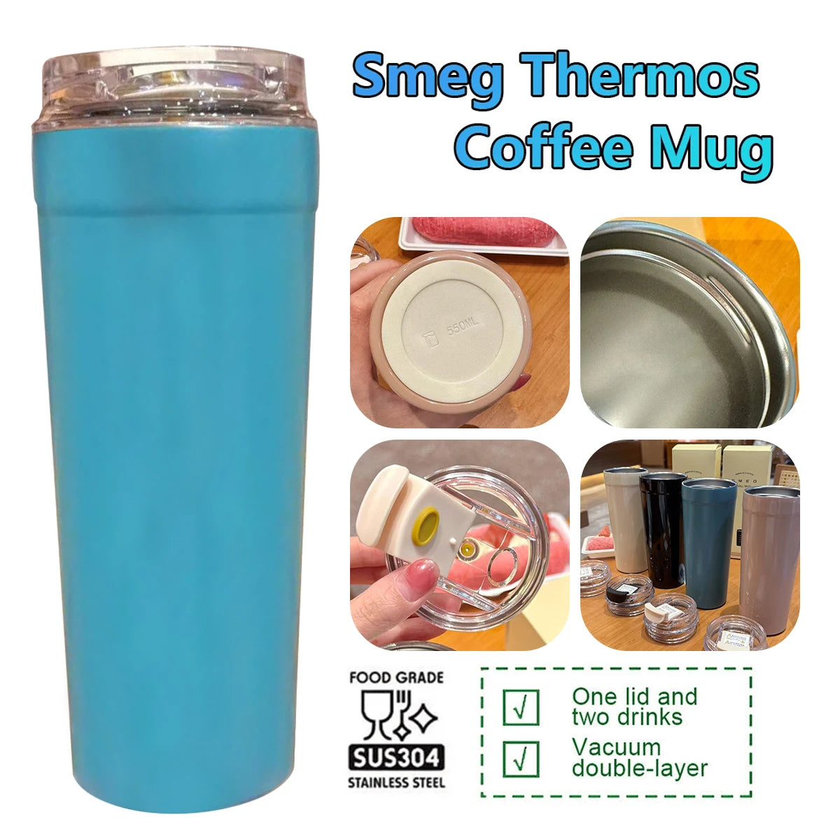 900ML Stainless Steel Vacuum Coffee Cup Heart Logo Portable Leak Proof Travel Mug Insulated Beverage Tumbler