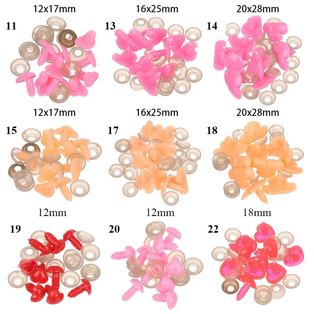 10Pcs Plastic Nose Crafts Doll Triangle Noses Oval Safety Noses Pigs Noses Plush Animal Nose DIY Animals Buttons For Dolls Fox