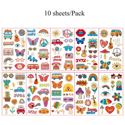 10Pcs Cartoon Temporary Tattoos for Hand Disposable Underwater World Crabs Dolphins Octopus Jellyfish Design Tattoos Sticker