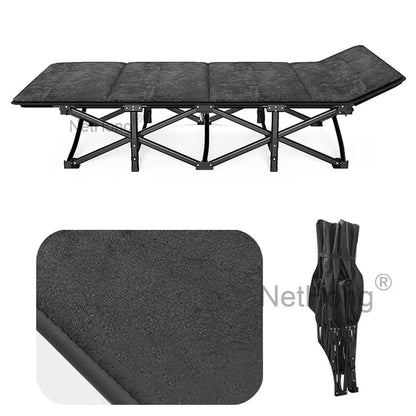 Cot Heavy-Duty Portable Camping Folding Sleeping Bed With Mattress