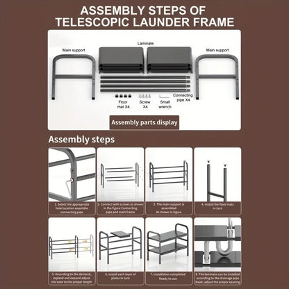 1 Set Multi-Use Kitchen Under Bathroom Sink Organizers - Expandable Cabinet Shelf Organizer Storage Rack