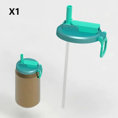 1pc Travel Soda Lid With Straw Reusable Silicone Lid for Standard Beverage Cans for Picnic Portable Juice Bear Straw Cap