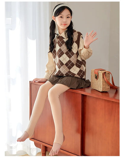 Winter Girls Tights Thicken Warm Pantyhose for Kids Skin/black Children Stocking Teenager Pantys Baby Ballet Underpants