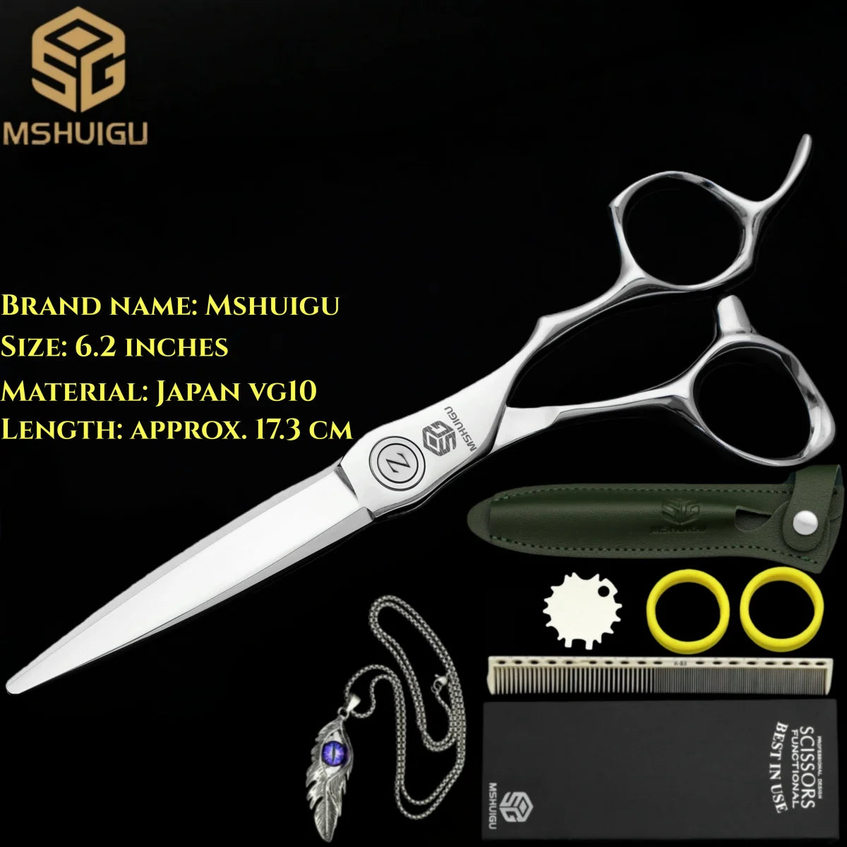 MSHUIGU professional barber Small size scissors 440C 5-5.5-6inch Multifunctional thinning shears Salon Tool Accessories