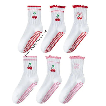 Cotton Breathable Mid-calf Yoga Socks Anti-slip Sports Socks Pilates Socks Dance Fitness Training Socks