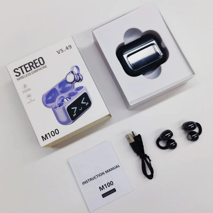 Touch Screen Bluetooth Headphones 144 Languages Real-time Translation Headphones Wireless Open Ear Clips Sports Gaming Earphone